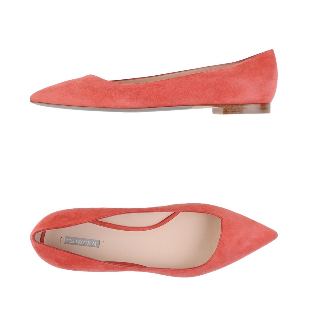 Giorgio Armani suede coral pointed ballet flats